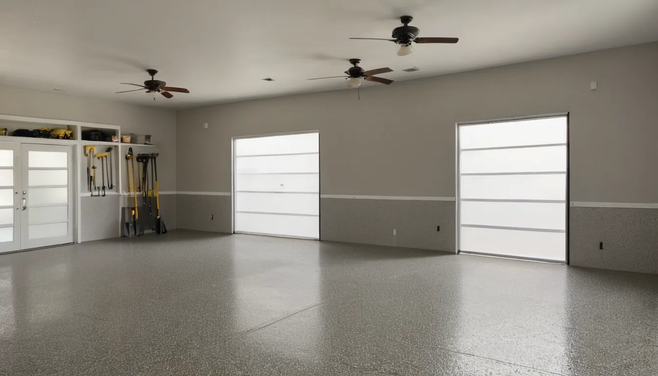 Garage with a freshly coated polyaspartic floor in a home in Miami Beach
